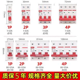 正品 80A100A125A家用总闸 空气开关断路器2P空开电闸刀DZ47 促销