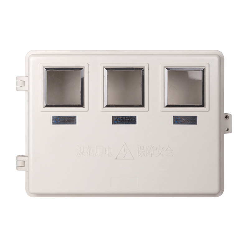 透明单相电表箱玻璃钢三户电表盒 3户带空开位火表箱防火防雨明装