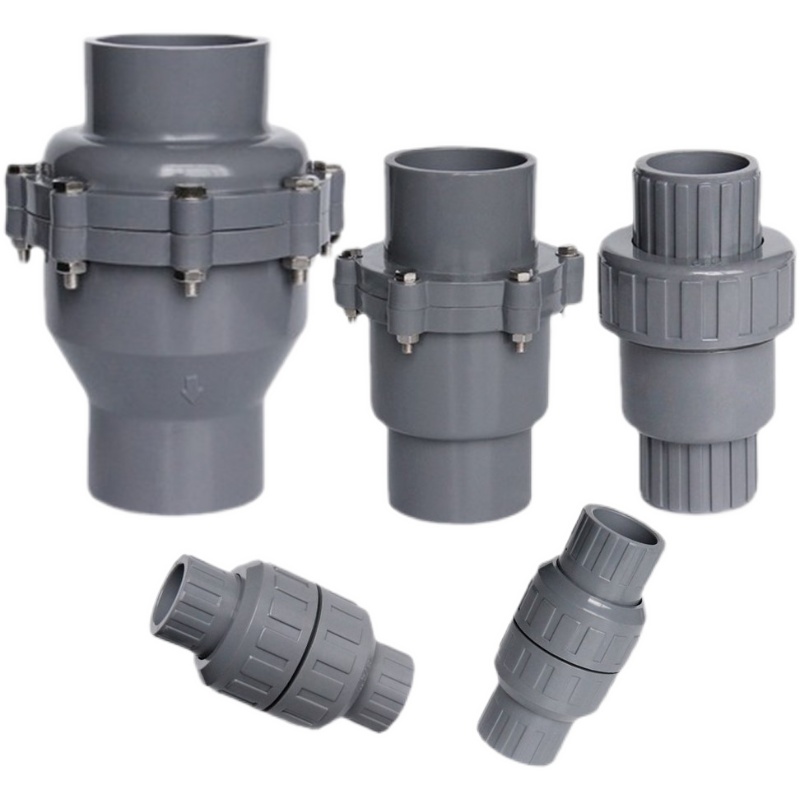 PVC止回阀 单向阀20 25 32 40 50 63 75 90 110 160 200 逆止阀门