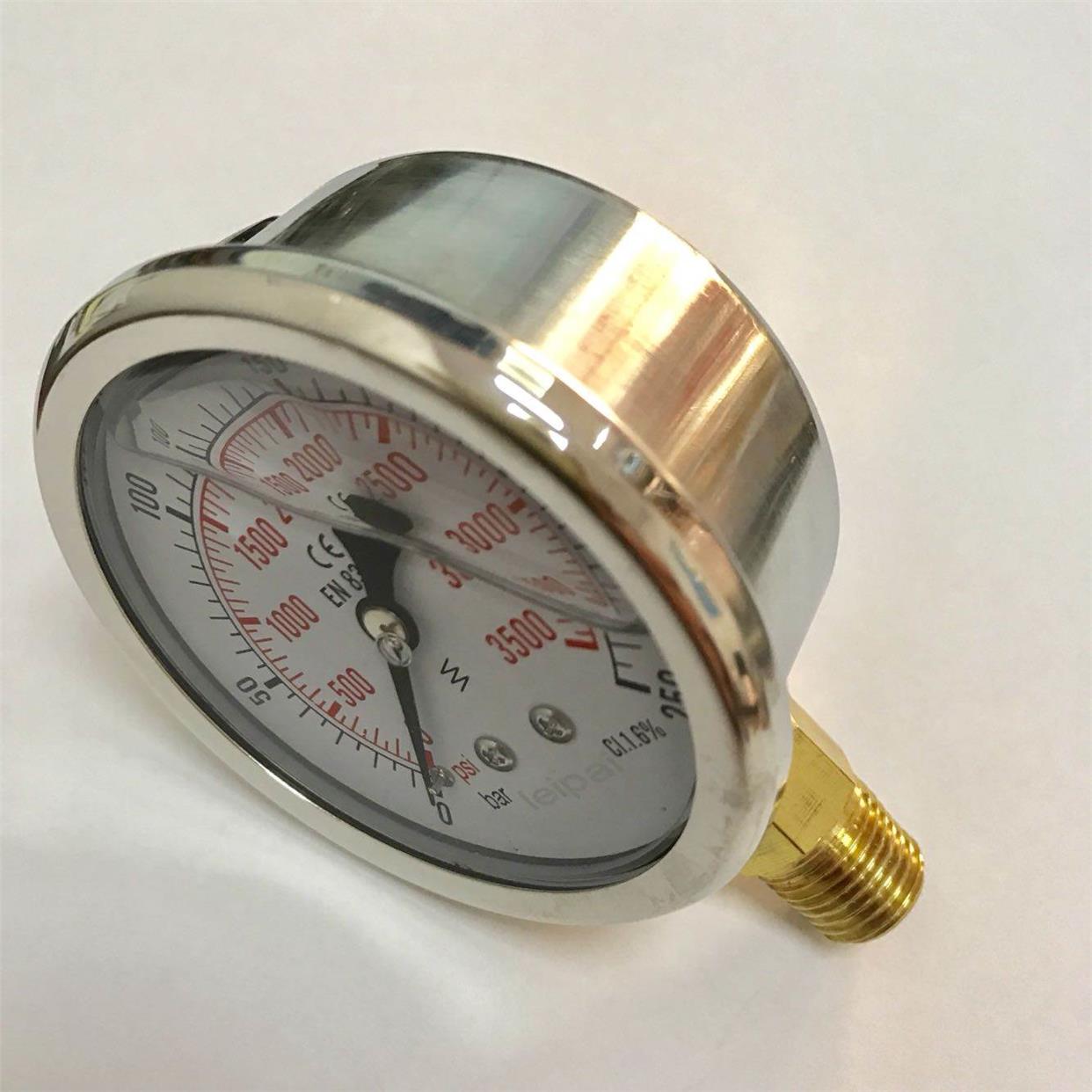 防震压力表 直径68mm (背后外壳直径61mm）压力 0-250bar 3500psi