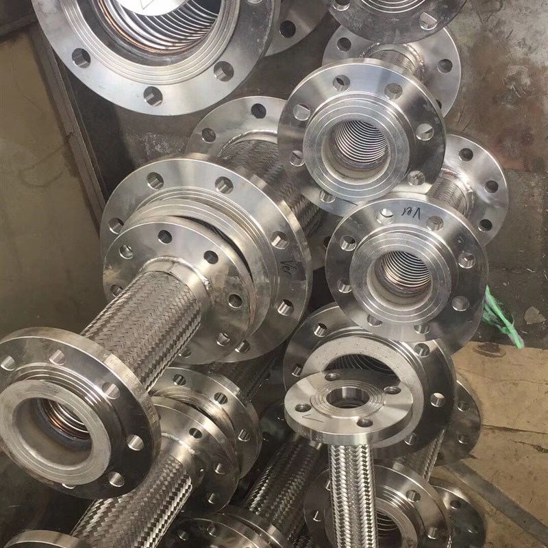 304不锈钢金属法兰软管600长蒸汽不锈钢波纹管1米长304编织网软管