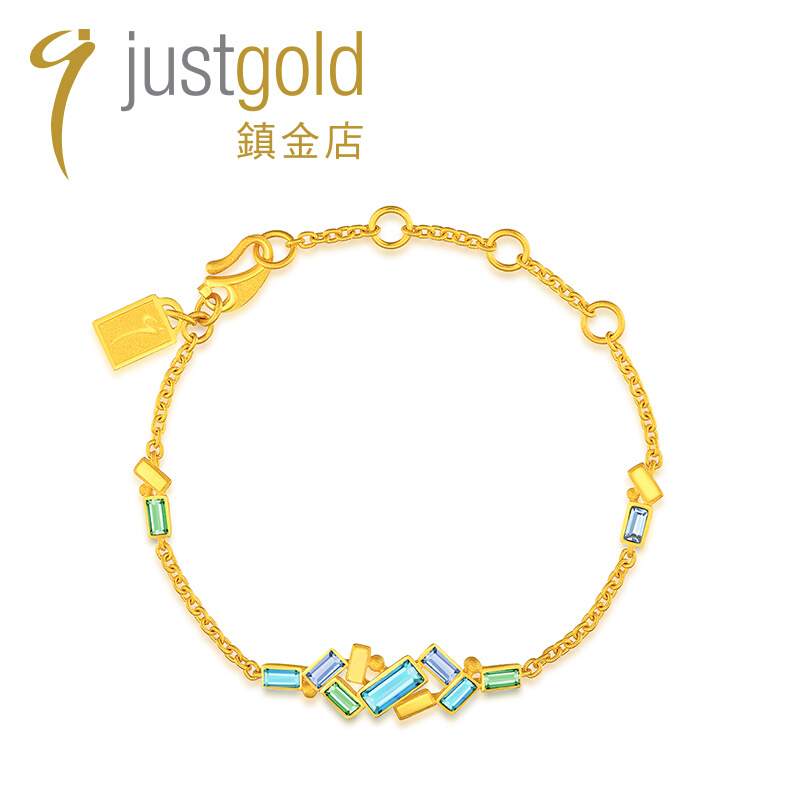 justgold鎮金店瑰丽莹雪足金黄金手链1222981Y 珠宝/钻石/翡翠/黄金 手饰 原图主图