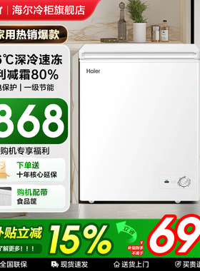 海尔冰柜100/200L家用小型一级商用速冻冷藏冷冻减霜两用冰箱冷柜