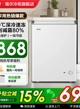 海尔冰柜100/200L家用小型一级商用速冻冷藏冷冻减霜两用冰箱冷柜