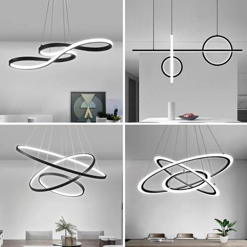 简约现代2021年新款吊灯家用创意几何卧室客厅灯led餐厅灯具合集