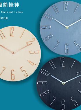 30cm钟表挂钟客厅时钟表挂墙挂表石英钟壁挂式创意静音wall clock