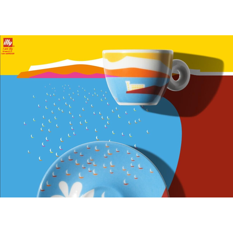 意大利illy2019年典藏杯OLIMPIA第51版彩色插画主题咖啡杯