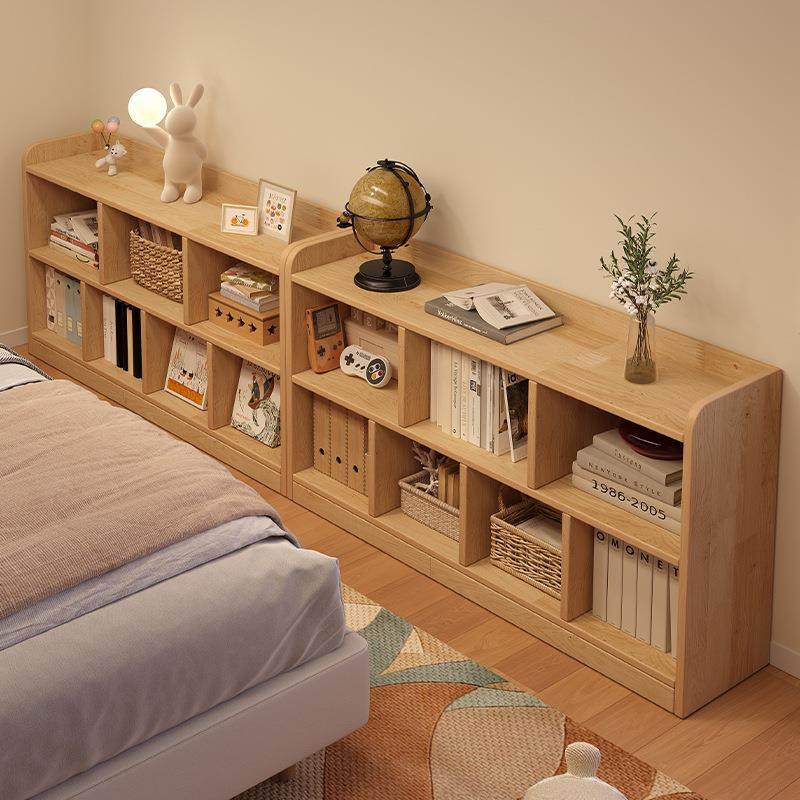 实木格子柜床边储物柜子家用卧室收纳柜床尾置物柜书架落地置物架,住宅家具,书架,淘宝优惠券,粉丝福利购,淘宝优惠卷