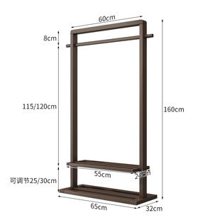 新衣帽架挂衣衣架实木家用房间落地卧室客厅简约收纳架子带轮置品
