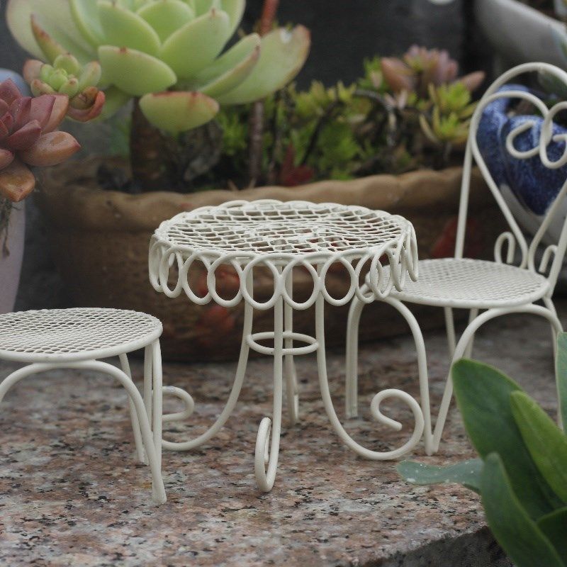 迷你铁艺小桌椅配件花园杂货w阳台装饰鸟笼摇椅摆件多肉插花架道,家居饰品,户外/庭院摆件,淘宝优惠券,粉丝福利购,淘宝优惠卷