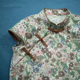 新中式连衣裙儿童服装女童汉服裙夏D国风改良小孩国潮旗袍纯棉碎
