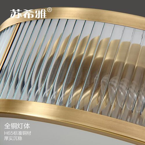 美式吸顶灯卧室灯k简约客厅灯全铜灯餐厅灯小卧室圆形玻璃书房灯