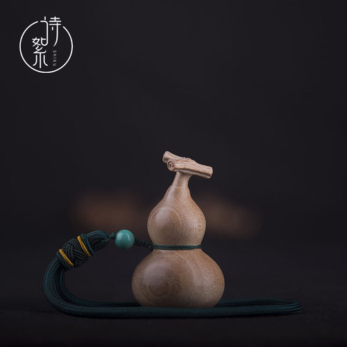 南枝老桃木名家手刻葫芦挂件