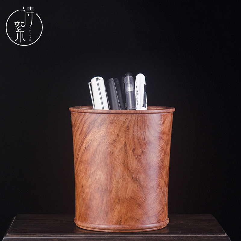 缅甸黄花梨笔筒文房四宝明式