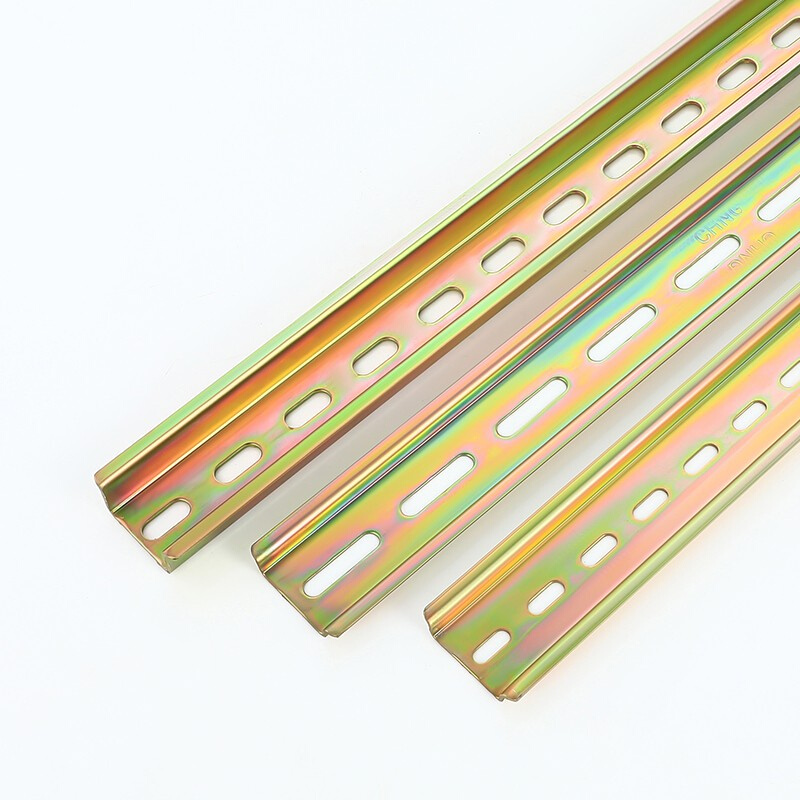 C45不锈钢国标导轨2米镀彩锌空开接线端子配电箱电器断路器卡轨道