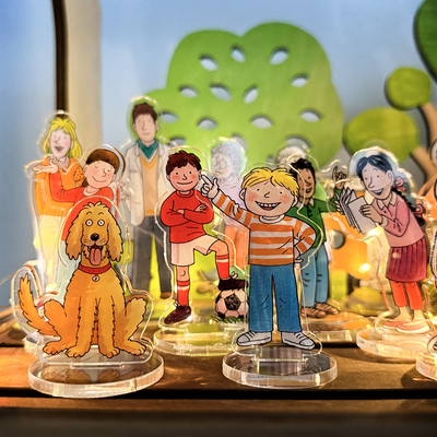 牛津树卡通人物道具亚克力立牌教具Kipper一家人英语卡片头像玩具