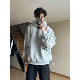 套头帽衫 FOG cleanfit宽松加绒短款 灰色连帽卫衣男秋冬季 EMMA美式