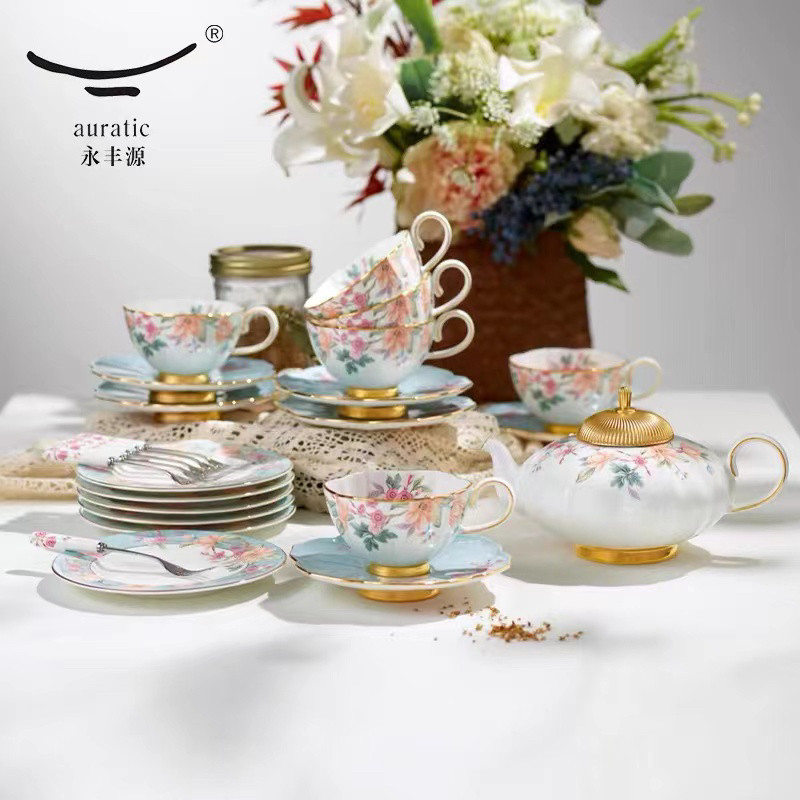 永丰源天青时代26头茶具套装礼盒装乔迁新居生日高颜值礼物