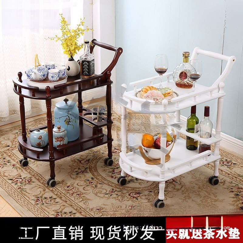 实木餐车酒店小推车酒水推车美容院手推车蛋糕车小吃车送餐车家用