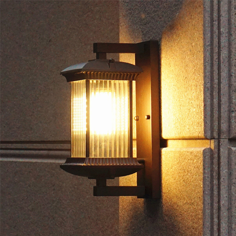 太阳能户外壁灯防水外墙灯中式别墅庭院围墙仿古复古室外阳台壁灯