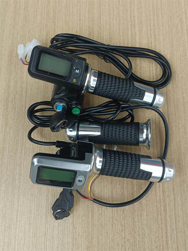 电动车36V48V加速带电门锁液晶屏带电量显示速度码表里程调速转把