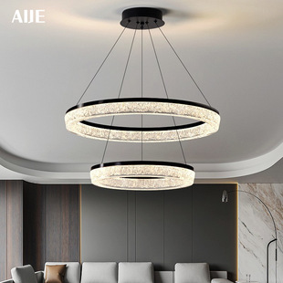 2025新款意式极简轻奢现代简约圆环客厅灯高端大气高级感主灯吊灯