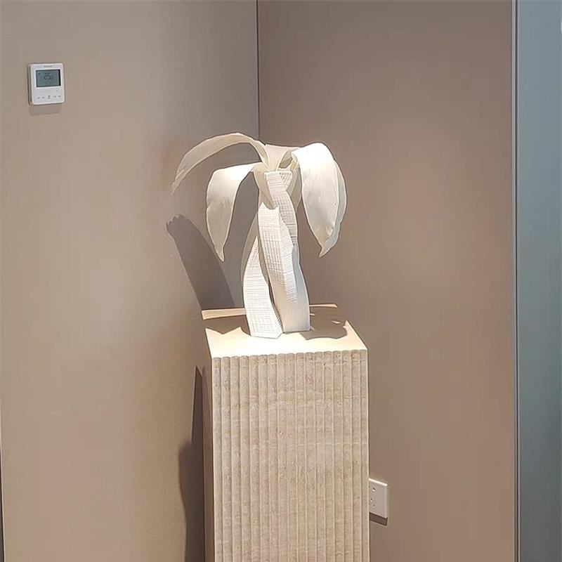 A10L轻奢黄洞石开槽几何体大理石六面体雕塑台软装居家电视柜落地