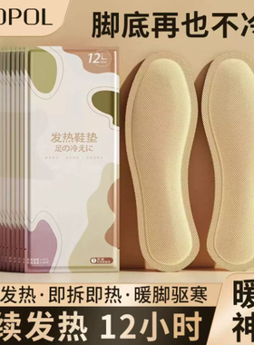 faopol发热鞋垫防寒可行走冬季自保2025新足东北艾草加男女款暖宝