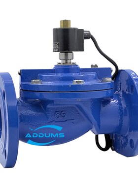DF1常开法兰电磁开关阀24v220v铸铁水用电磁阀DN50 65 80 100 150