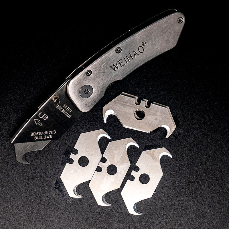 重型不锈钢折叠美工刀 壁纸刀架 全金属勾刀裁纸电缆扒皮剥线戒刀,包装,五金配件包装,淘宝优惠券,粉丝福利购,淘宝优惠卷