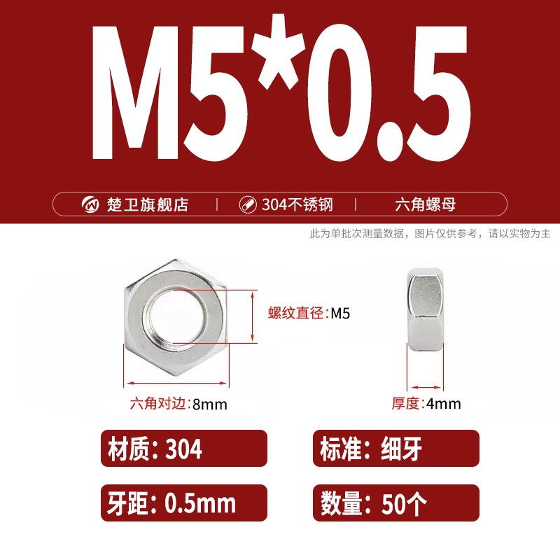 304不锈钢细牙螺母大全反牙螺丝帽六角螺帽M4M5M6M8M10M12M16M20