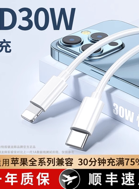 驯龙师 适用于苹果iPhone14加长2米PD30W数据线13快充12充电器20W冲11promax手机8plus7p闪充电线iPad平板XR
