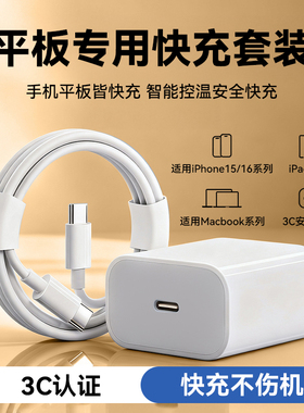 驯龙师 平板PD充电线适用苹果ipadpro快充tepyc数据线手机ipad Air5充电器线mini6双Typec套装Air4电脑5专用9