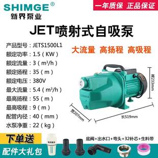 新界水泵JET1100A喷射泵家用高压抽水泵高扬程自吸泵增压循环水泵
