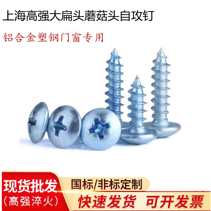 上海高强度大扁头盘头自攻螺栓螺丝自攻丝铝合金蘑菇头自攻钉
