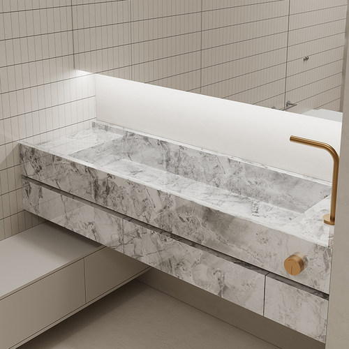 岩板一体盆酒店别墅高端浴室柜