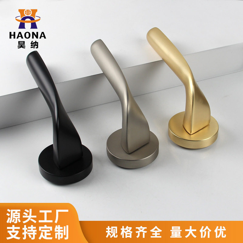 金色静音磁吸分体木门锁