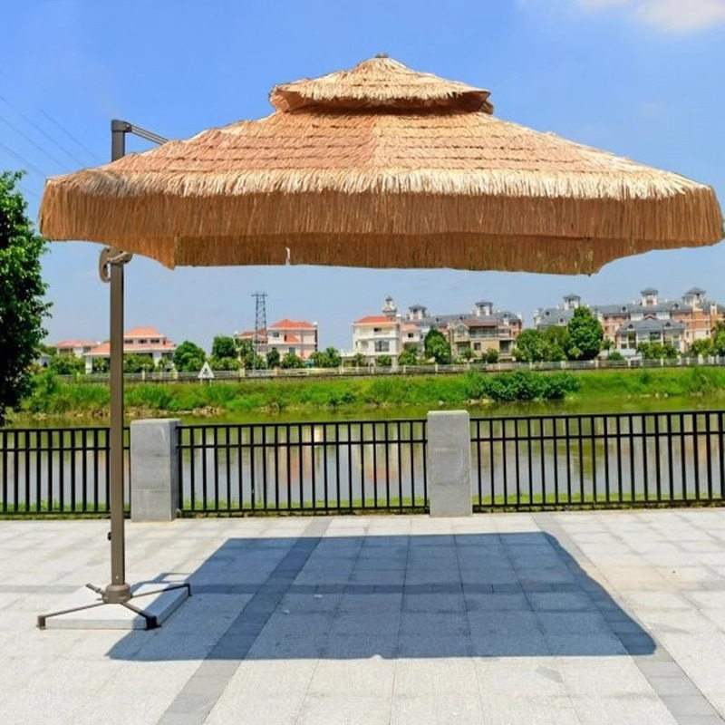 户外遮阳茅草伞毛草仿真稻草伞庭院农家乐民宿室外沙滩伞别墅伞图片