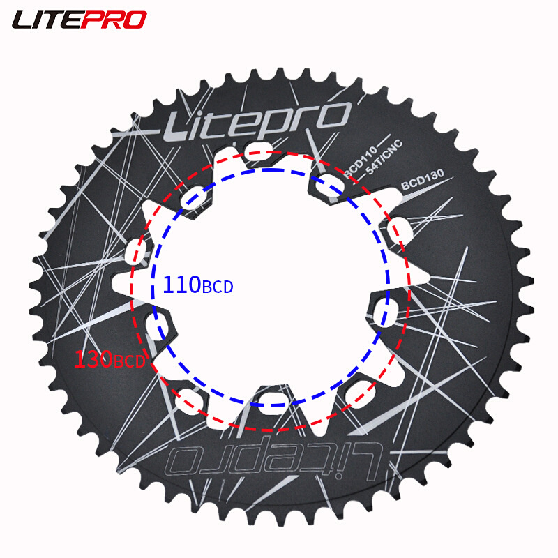 Litepro 折叠自行车椭圆盘 110 130BCD共用 52T 54 56 58 60齿