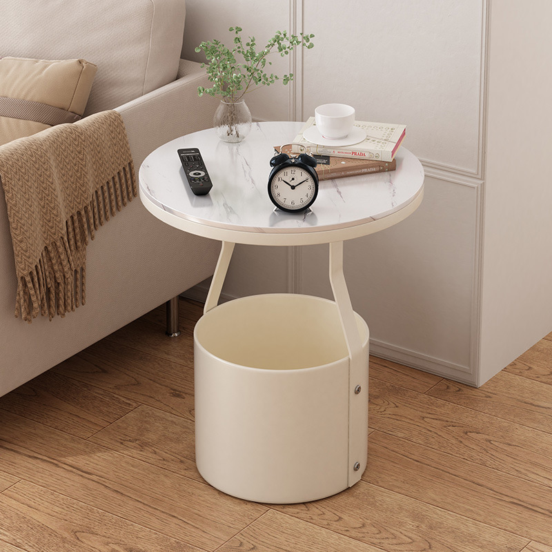 小圆桌子茶几客厅家用沙发边几卧室床头桌简约阳台桌岩板小户型