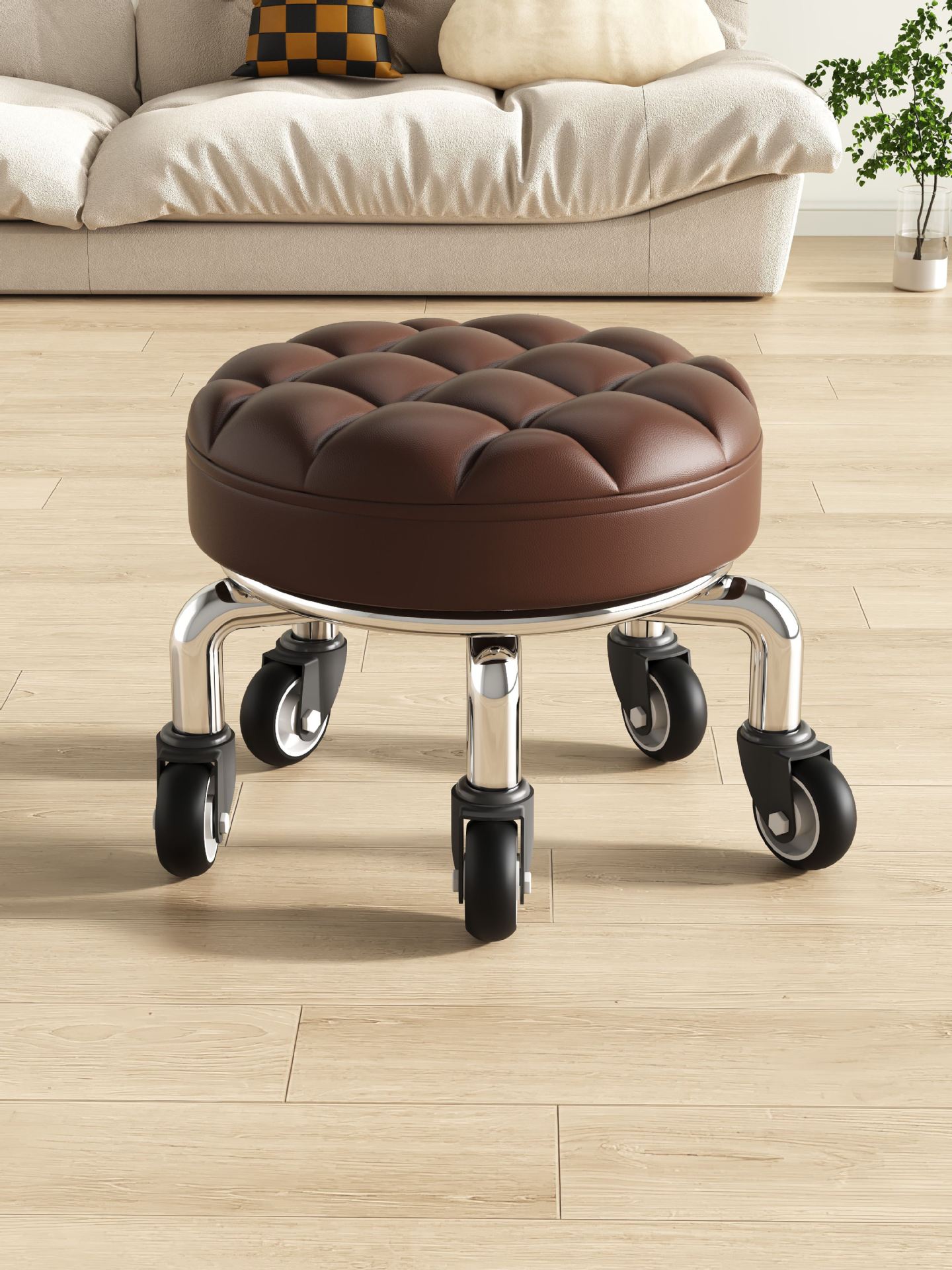 万向轮可移动家用儿童学步凳