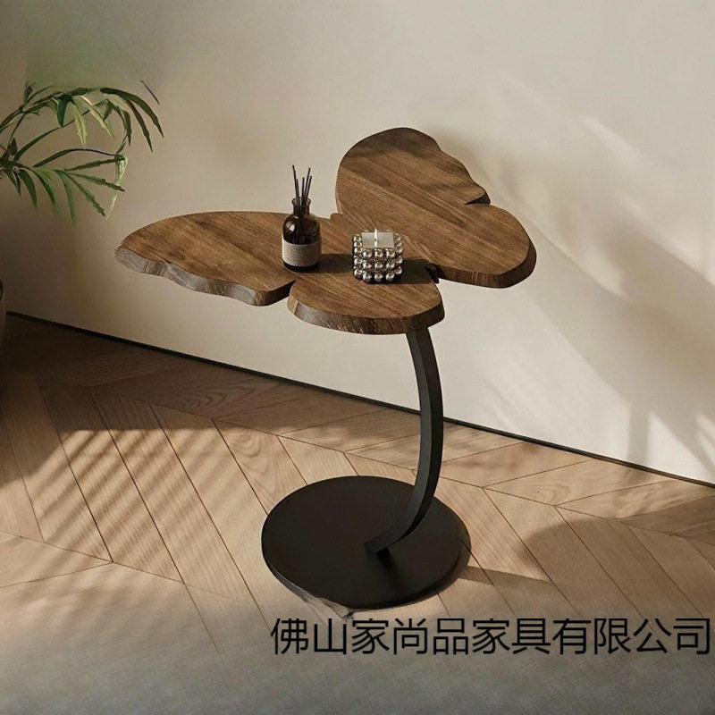 奶油风蝴蝶边几小茶几移动客厅沙发边柜创意法式简约卧室床头桌子