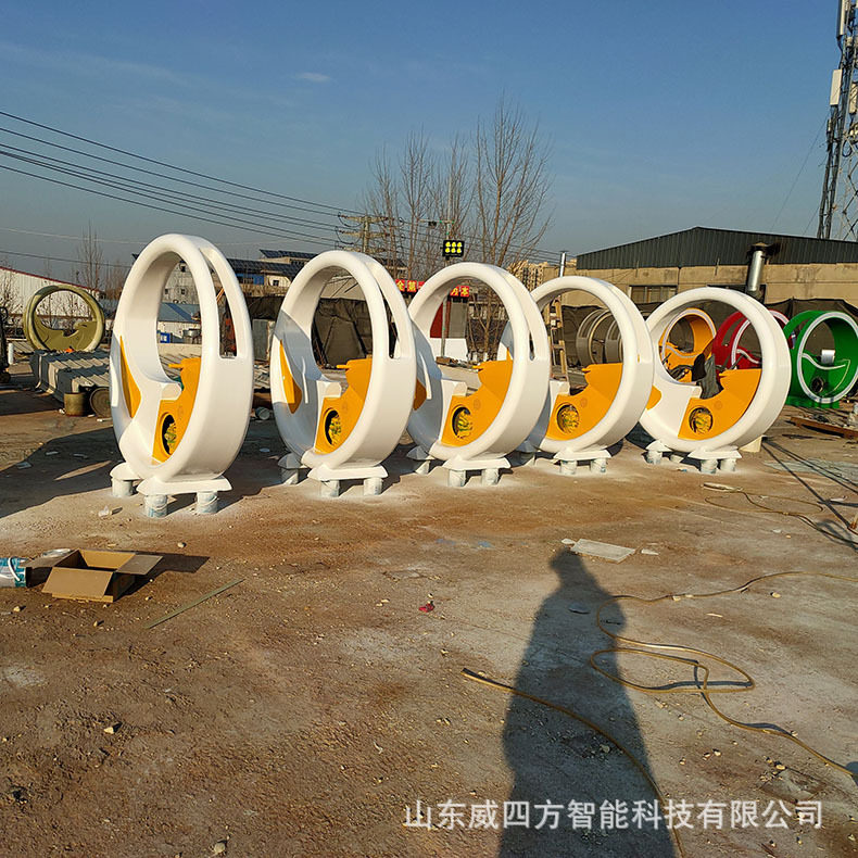 发光单车喷泉 大型不锈钢发电智能互动扫码收费无动力脚踏喷水车