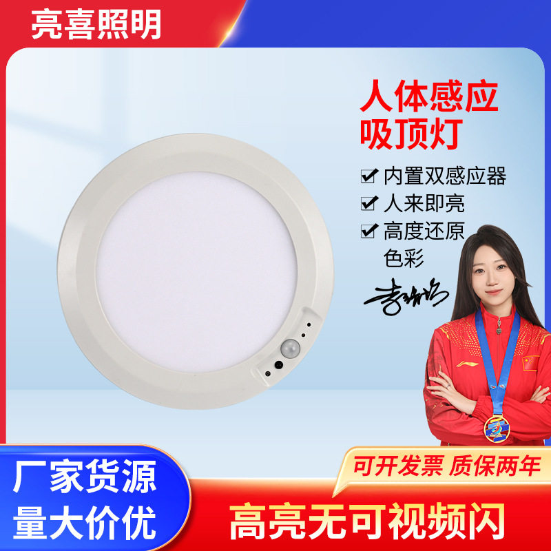LED人体感应可充电吸顶灯