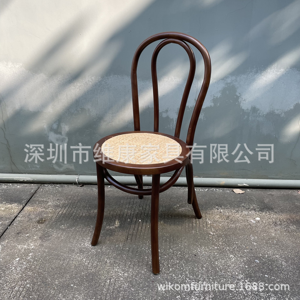 复古法式做旧索耐特曲木藤餐椅