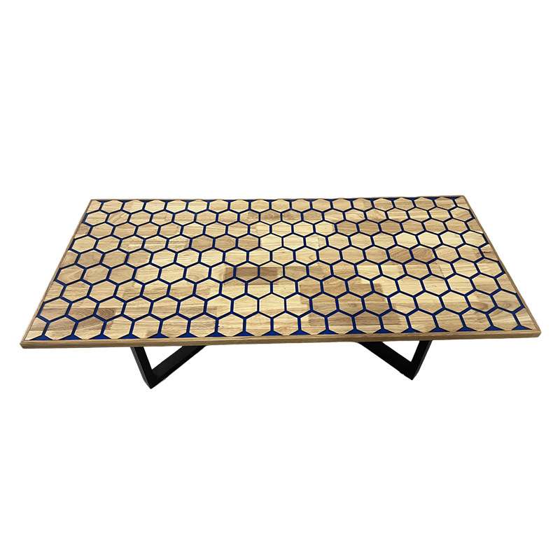 智能触控感应河流桌朋克风树脂桌发光茶几解压互动桌子实木餐桌