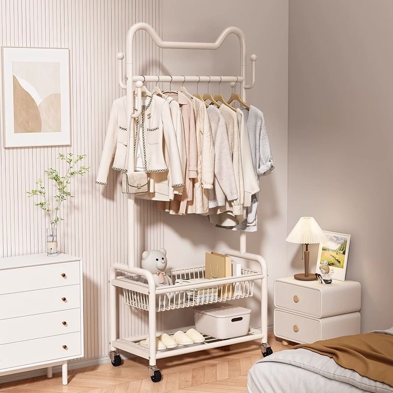 简易衣帽架落地立式衣架家用房间卧室挂衣架可移动阳台晾晒衣架子