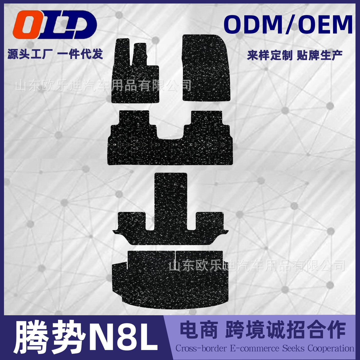 腾势N8L专用绒面星空毯脚垫