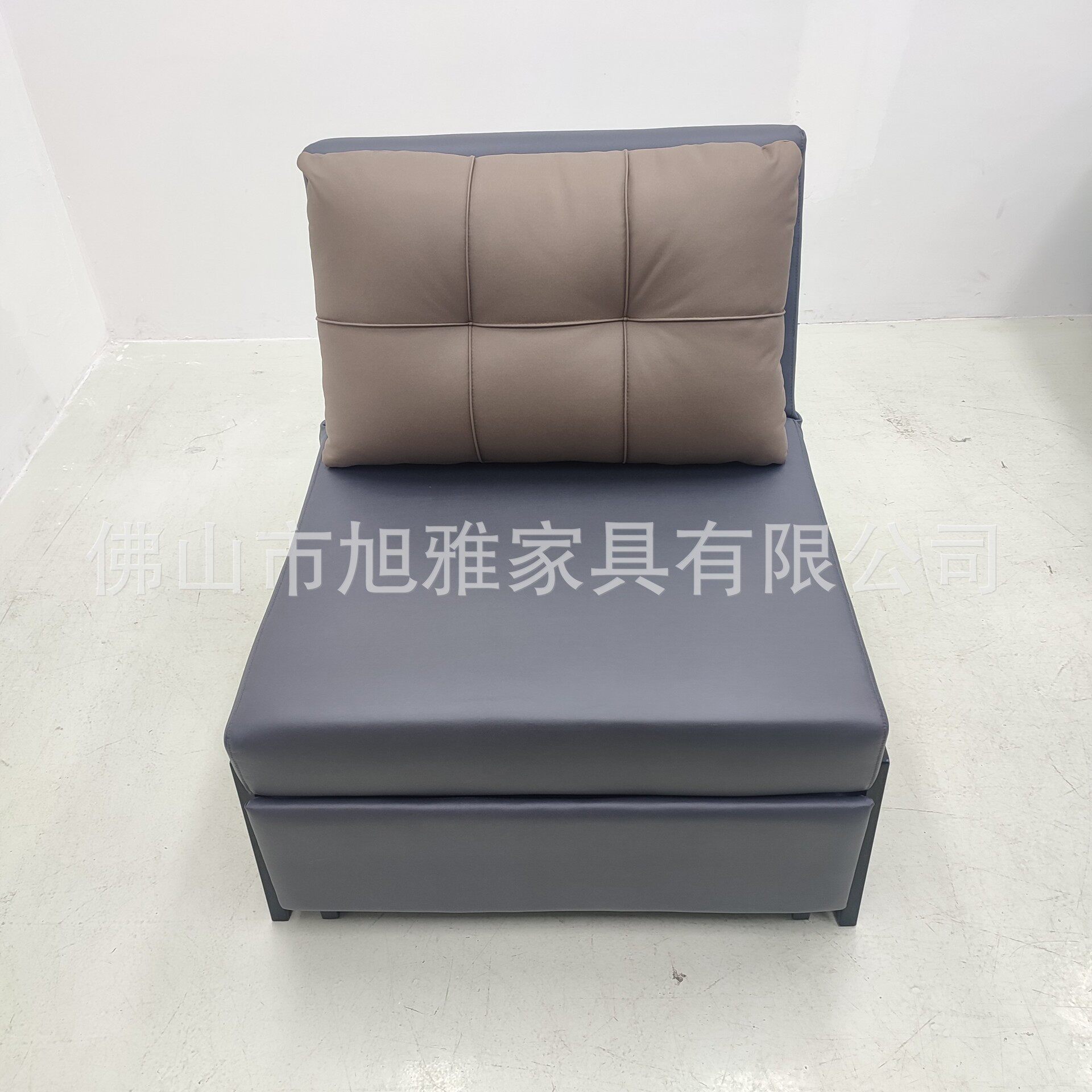 现代简约可折叠单人位无扶手小户型客厅卧室阳台坐躺两用沙发床