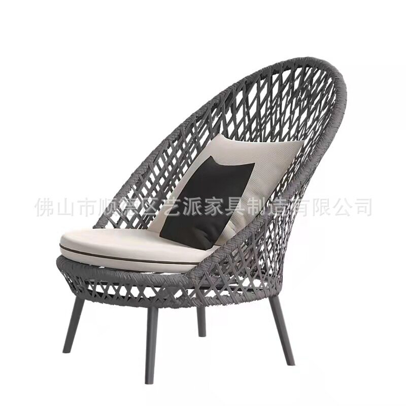 户外阳台藤艺编织单人沙发椅